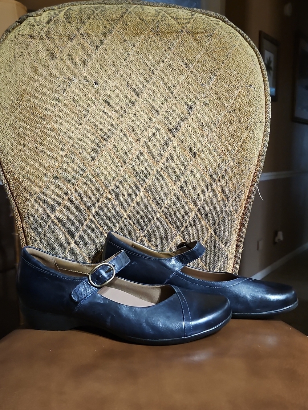 Dansko Fawna Mary Jane Comfort Shoes Dark Blue Leather